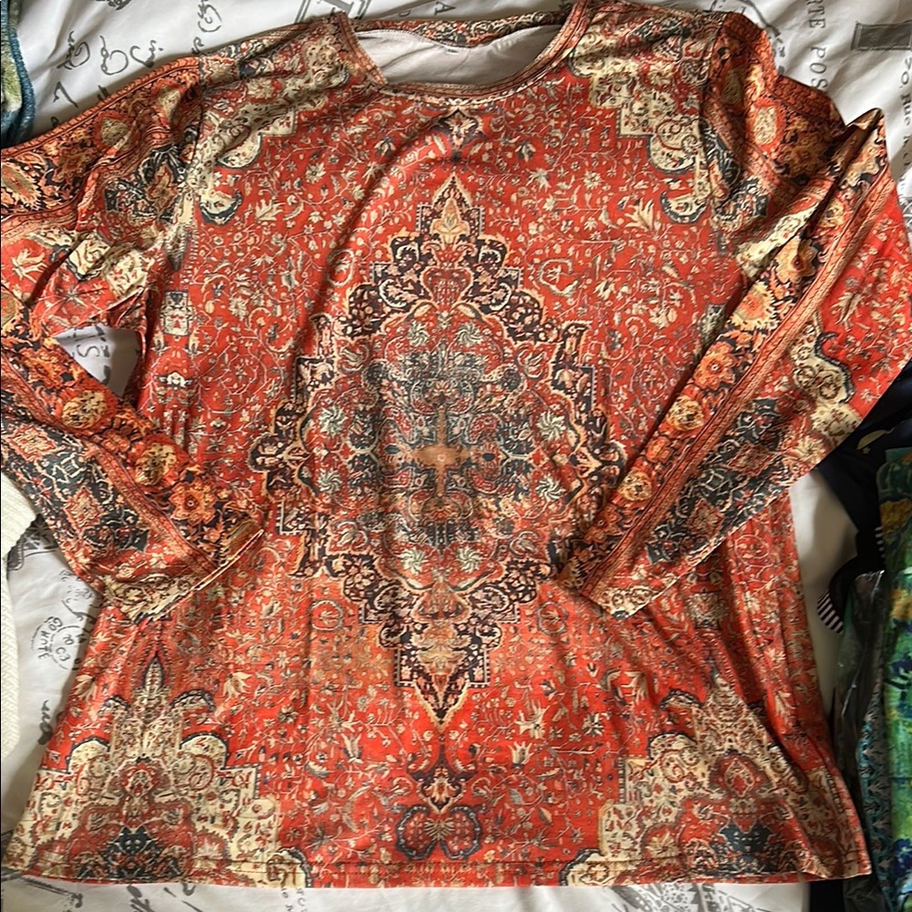 Orange Long Sleeve Tee with Vibrant Style